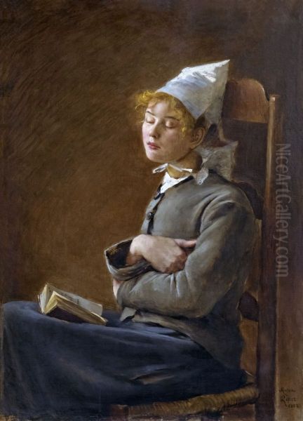Liseuse endormie Oil Painting by Marie Petiet
