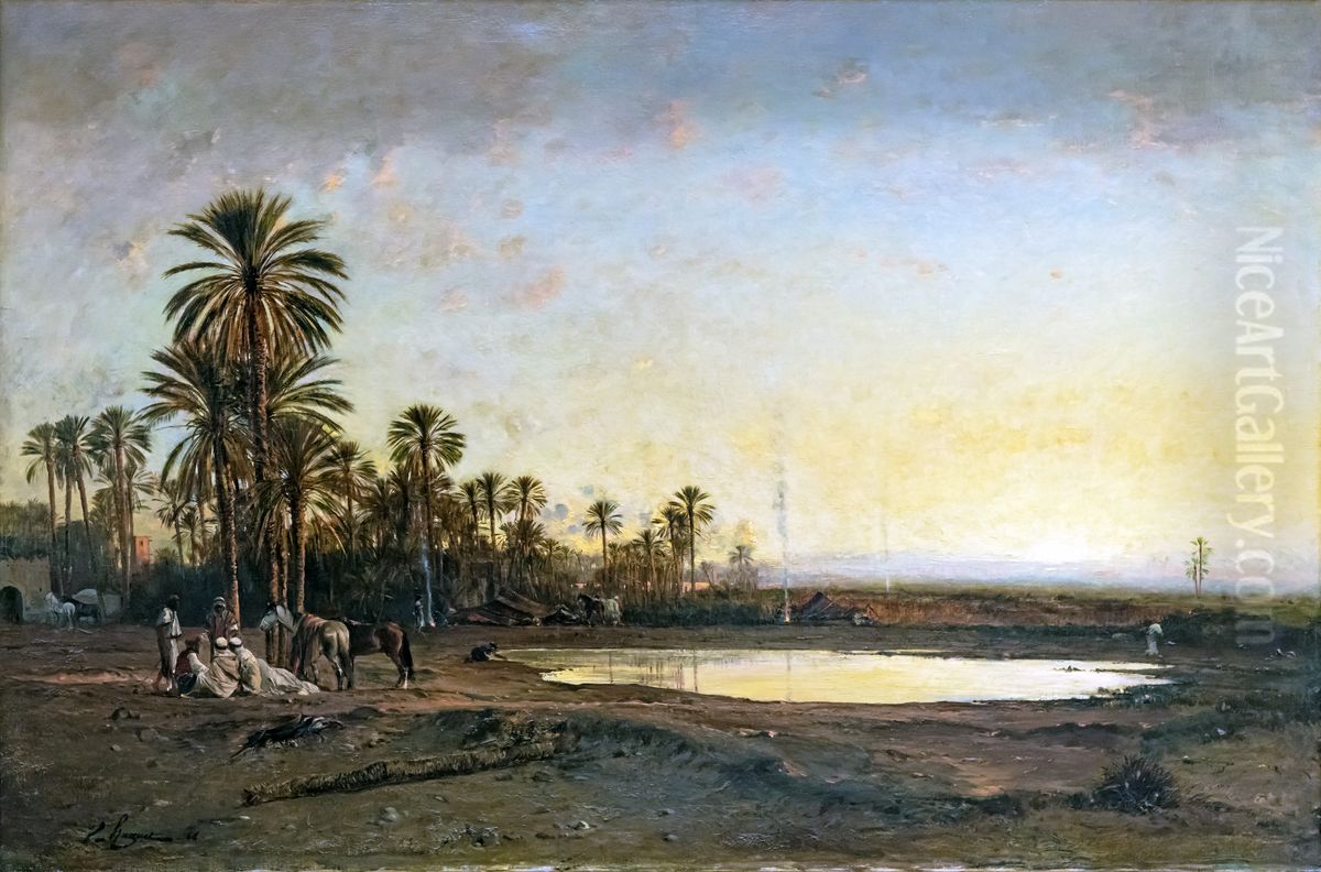 Lisiere d'oasis Oil Painting by Victor Huguet