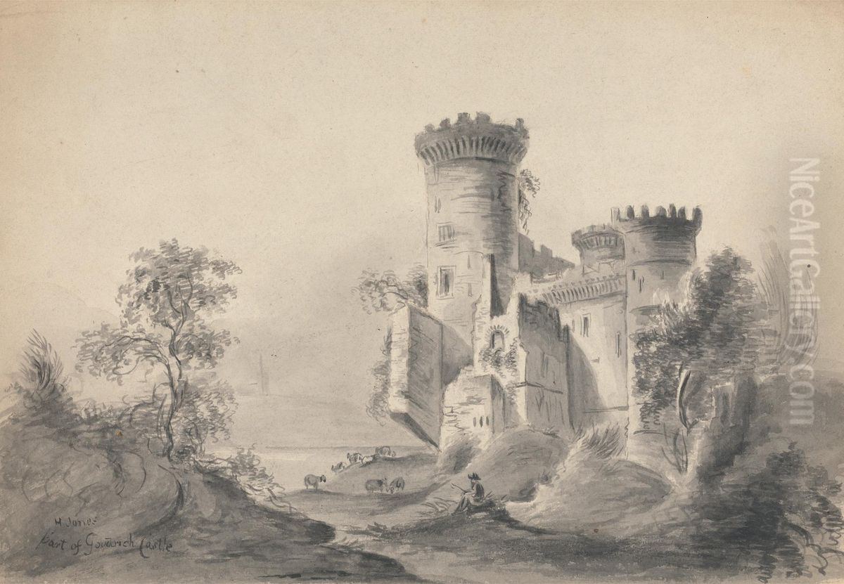 Part of Goodrich Castle Oil Painting by Horace Jones