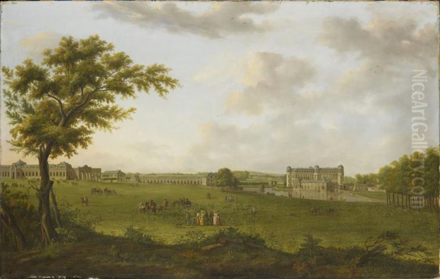 Chantilly en 1781, vue prise de la pelouse Oil Painting by Hendrik-Frans De Cort
