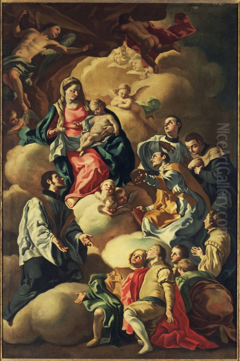 Saint Louis de Gonzaga in Glory Oil Painting by Francesco de Mura