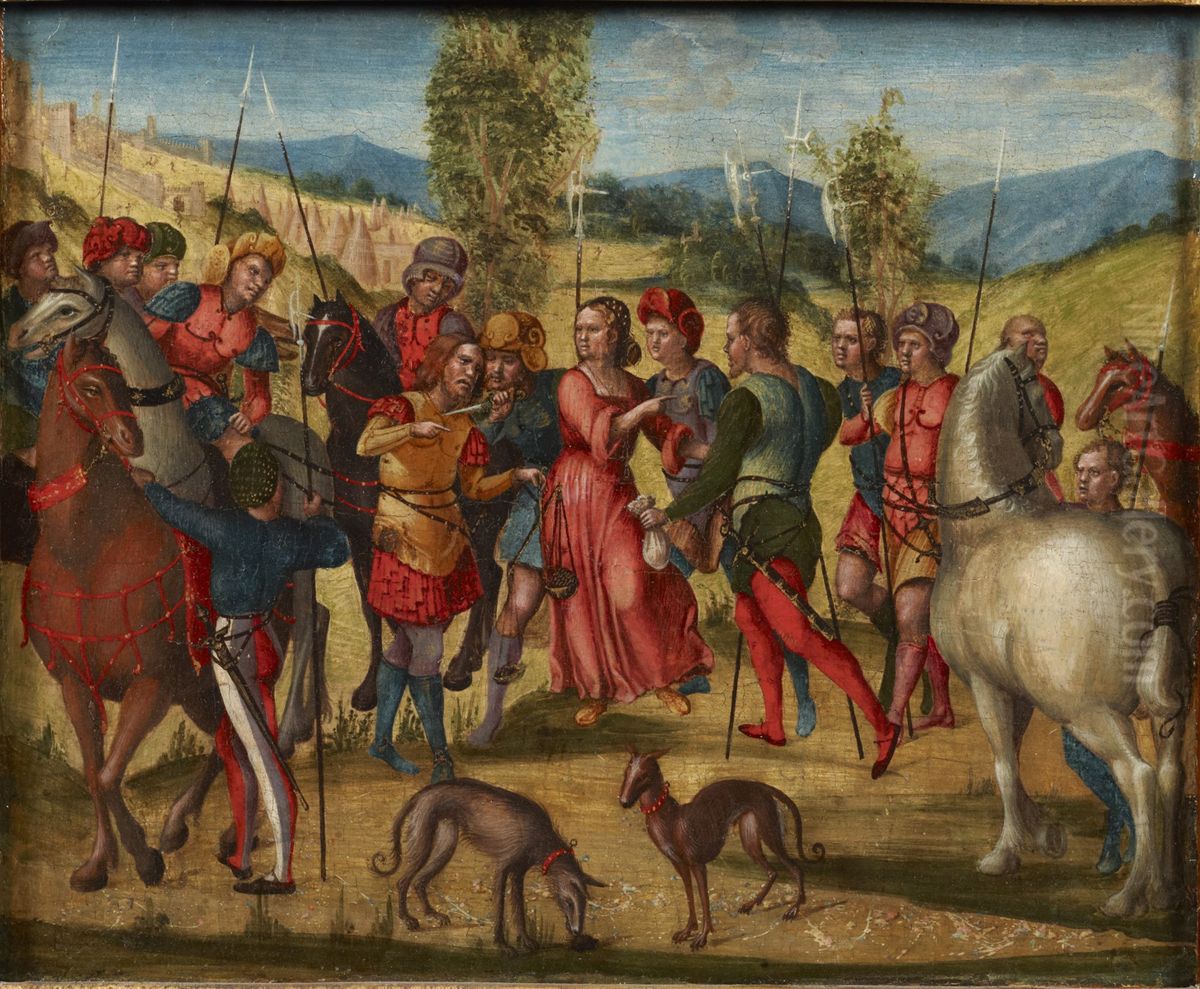 Chiomara and the Centurion Oil Painting by Niccolo Giolfino