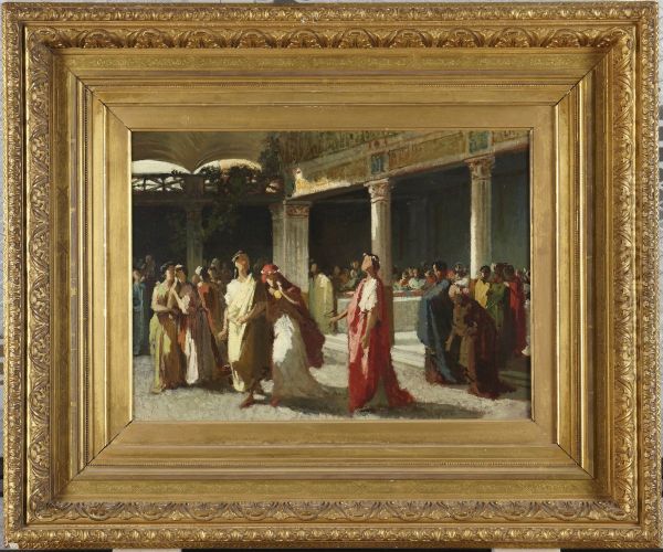 Dramatic Scene in a Court Oil Painting by Frederic Leighton
