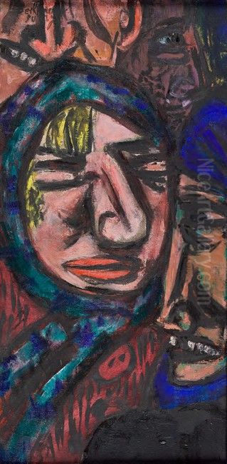 The Bowery Oil Painting by Max Beckmann