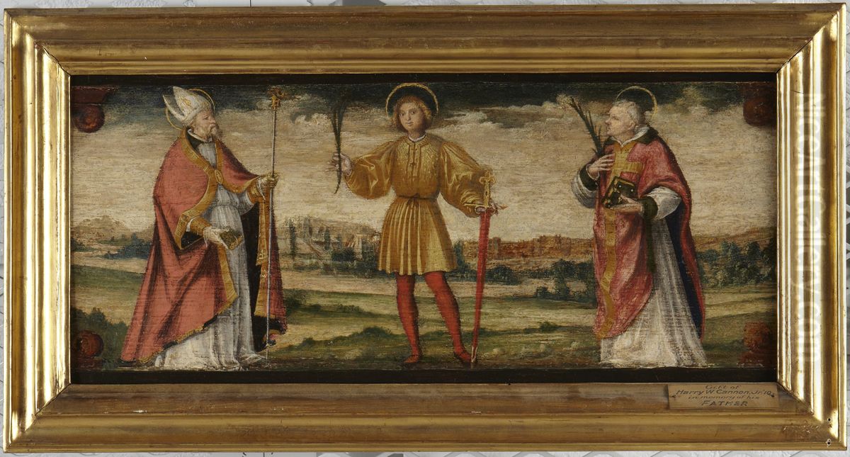 Saint George between Two Bishops Oil Painting by Niccolo Giolfino