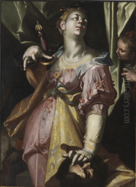 Judith and the Head of Holofernes Oil Painting by Joachim Wtewael