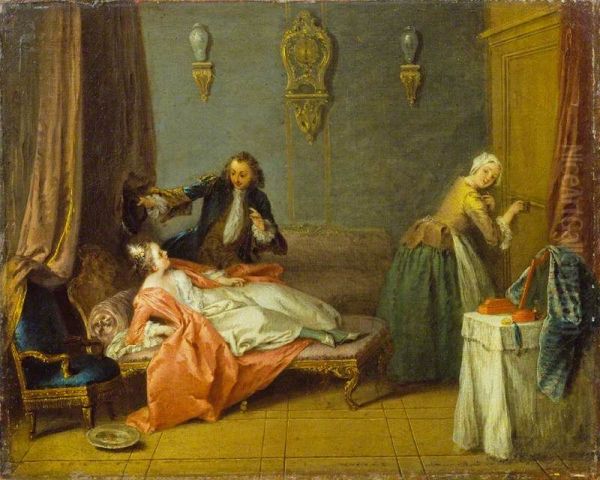 The Boudoir Oil Painting by Jean-Baptiste Pater