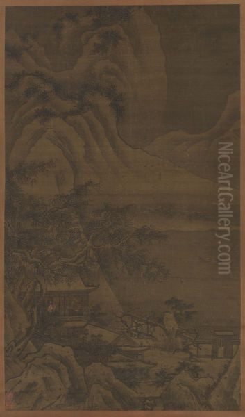 Snowy Mountains and Flowering Plum Oil Painting by Ma Yuan
