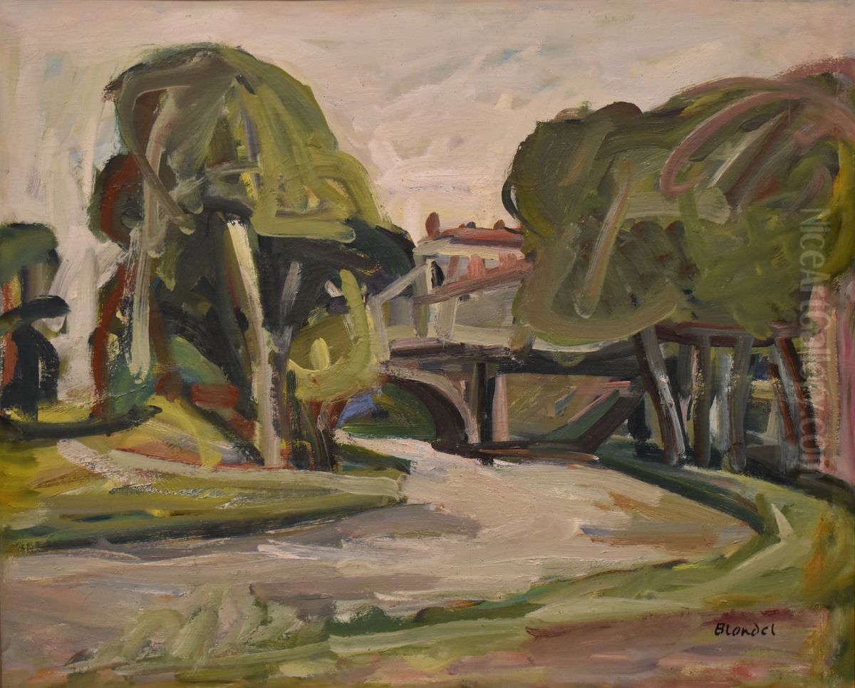 Canal du Midi a Carcassonne Oil Painting by Sasha Blonder