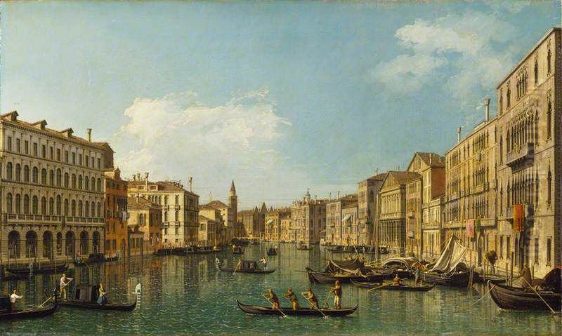 the Grand Canal from the Palazzo Foscari to the Carita Oil Painting by Canaletto