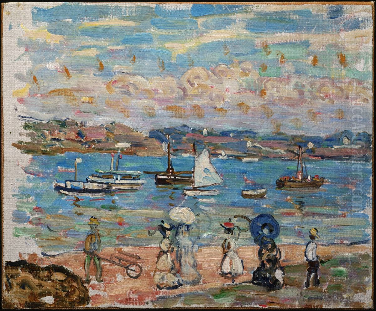 Promenade by the Sea Oil Painting by Maurice Prendergast