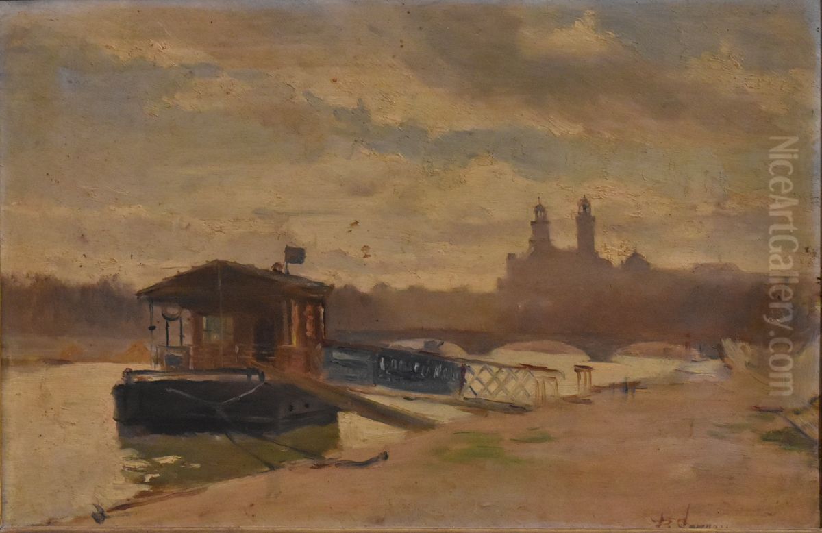 Bords de Seine Oil Painting by Paul Sourou