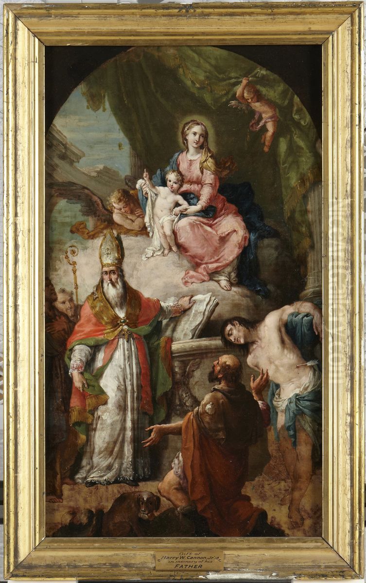 Virgin and Child with Saints Oil Painting by Agostino Ugolini