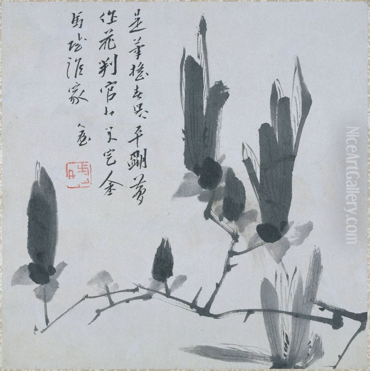 Branch of Magnolia Oil Painting by Bada Shanren Branch of Magnolia Oil Painting by Bada Shanren