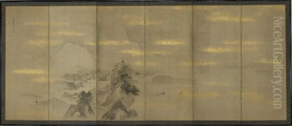 Landscapes of the Four Seasons Oil Painting by Kano Tan'yu