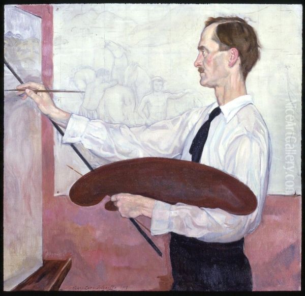 Bryson Burroughs (1869-1934) Oil Painting by Henry Caro-Delvaille