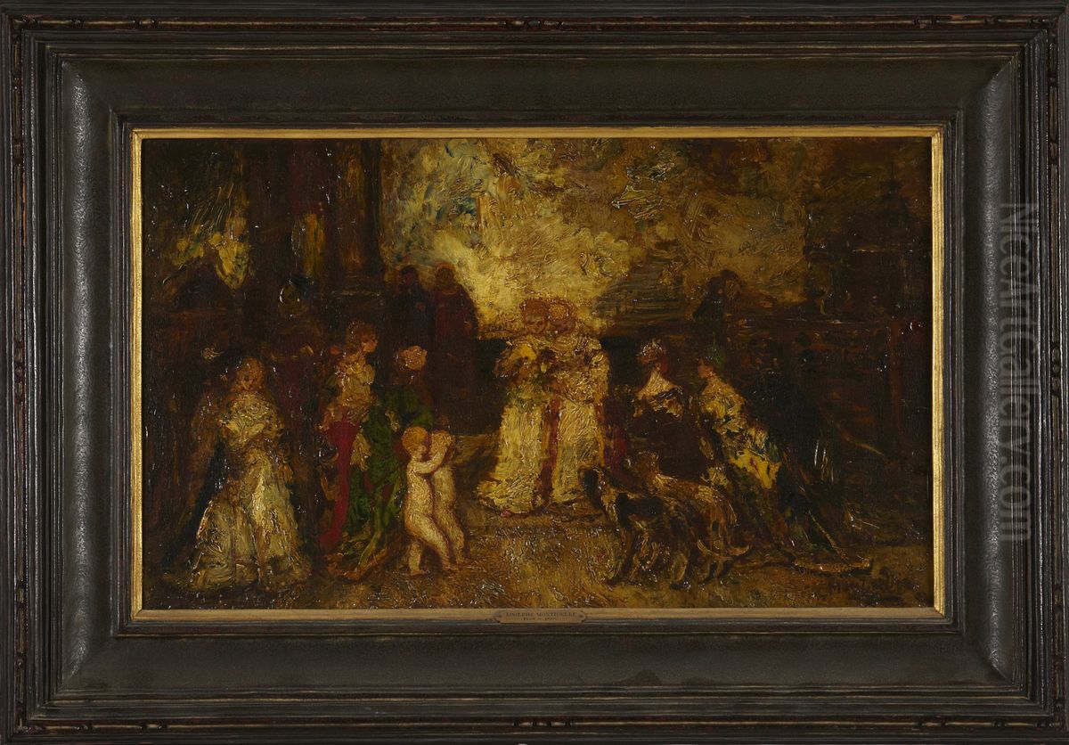 Garden Party Oil Painting by Adolphe Joseph Thomas Monticelli
