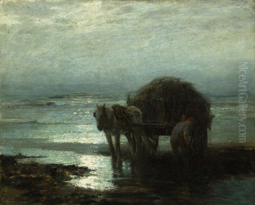 Beach Nocturne Oil Painting by William Frederic Ritschel