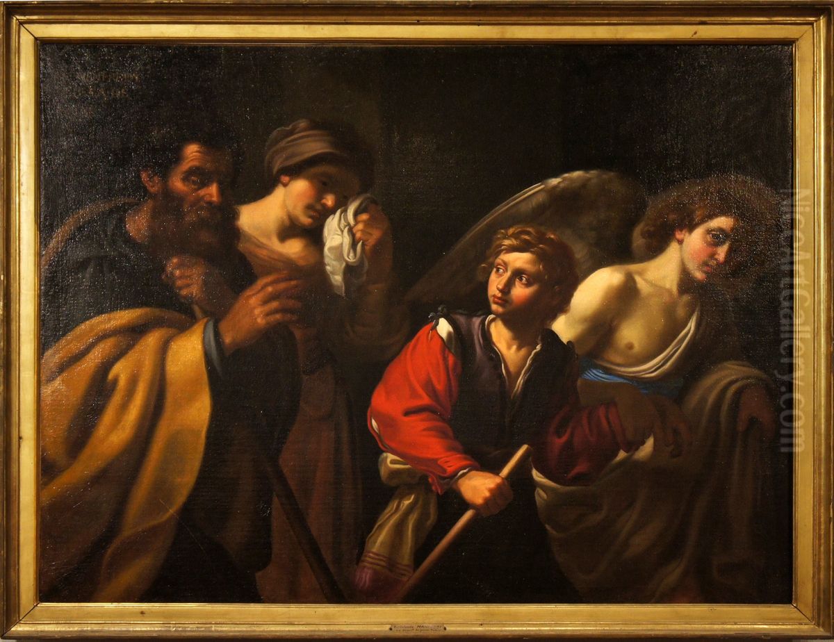 Der Abschied des jungen Tobias Oil Painting by Bartolomeo Manfredi