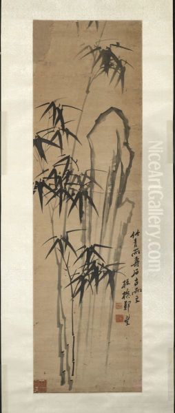 Bamboo Oil Painting by Zheng Xie