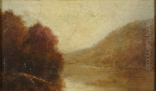 River Scene, Autumn Oil Painting by Homer Dodge Martin
