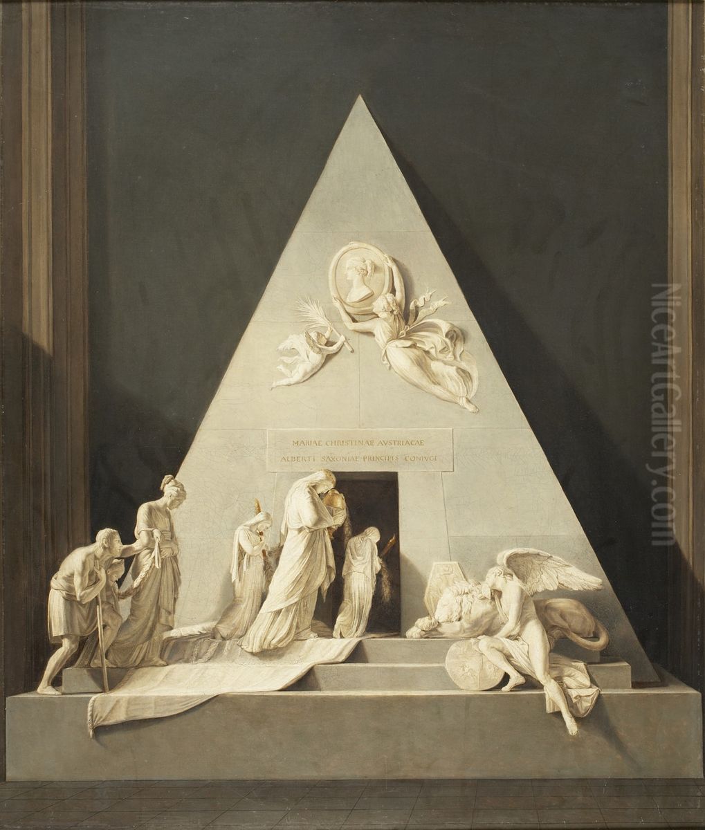 The Tomb of Maria Christina of Austria, by Antonio Canova Oil Painting by Charles Swagers