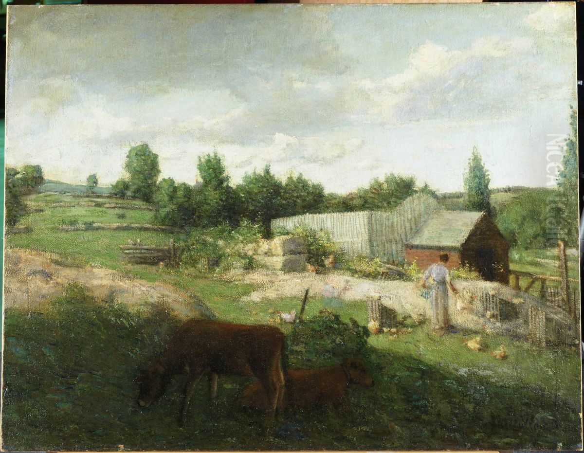 Connecticut Farm Oil Painting by J. Alden Weir