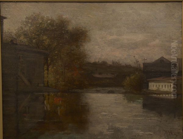 Upper Falls, Newton Oil Painting by William Morris Hunt