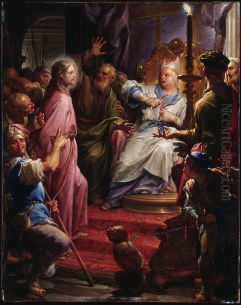 Christ Before Caiaphas Oil Painting by Francesco Trevisani
