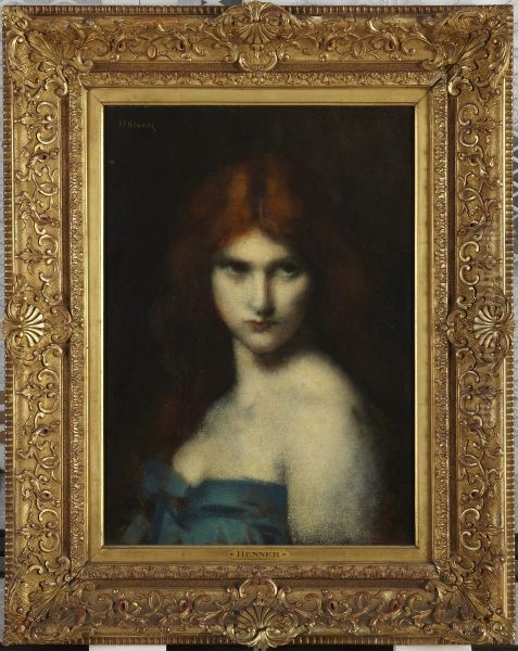 Study of a head of a woman Oil Painting by Jean-Jacques Henner