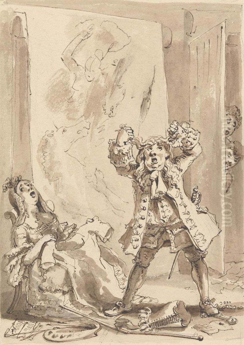 The Smock Exposed Oil Painting by John Thomas Smith