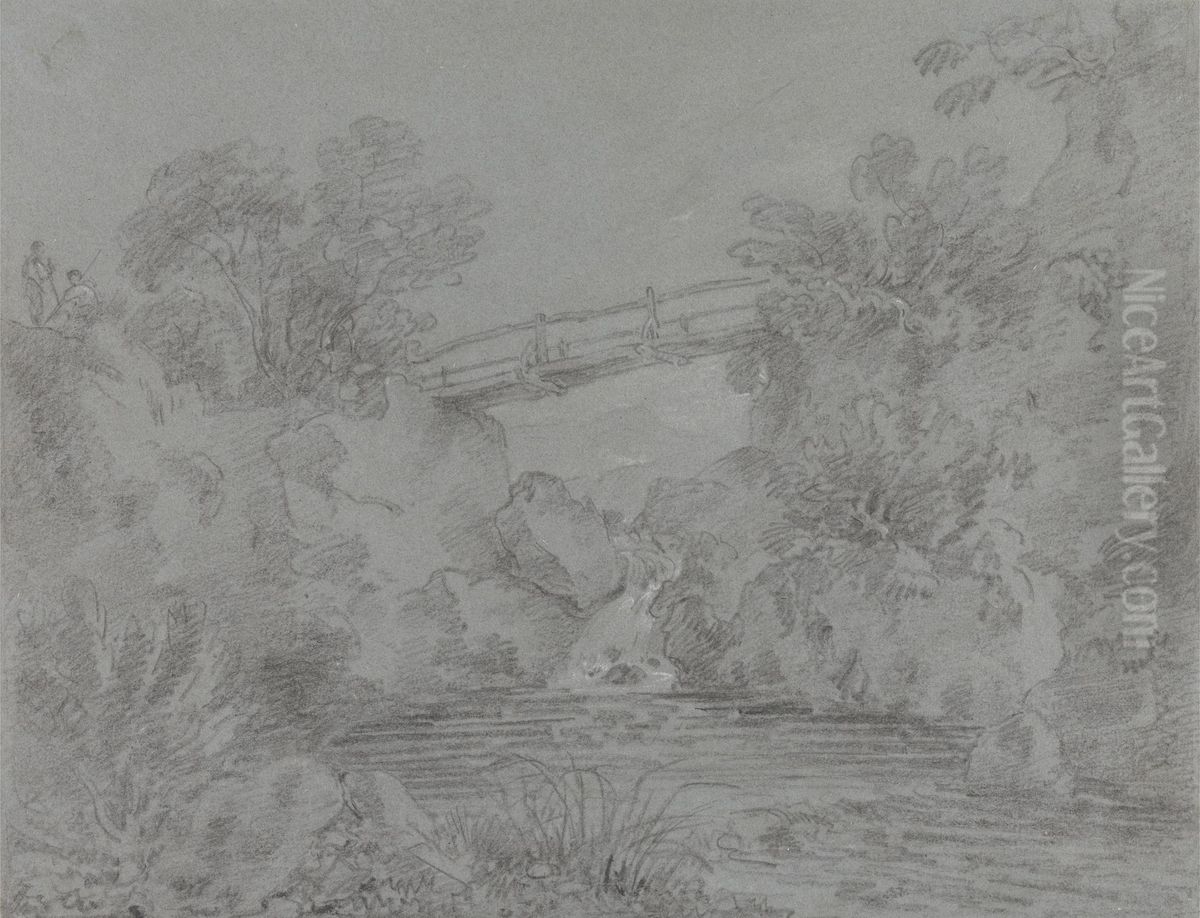 Bridge over Pool at Llanrwst Oil Painting by Sir George Beaumont, 7th Baronet