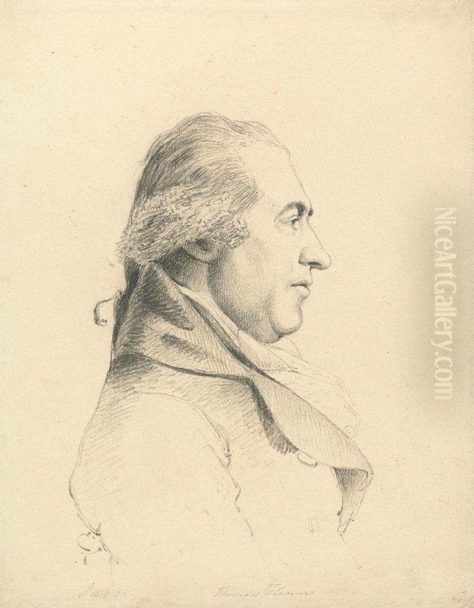 Portrait Study of Thomas Hearne Oil Painting by William Daniell RA