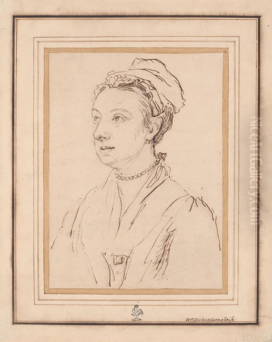 Mrs. J. Richardson Oil Painting by Jonathan Richardson