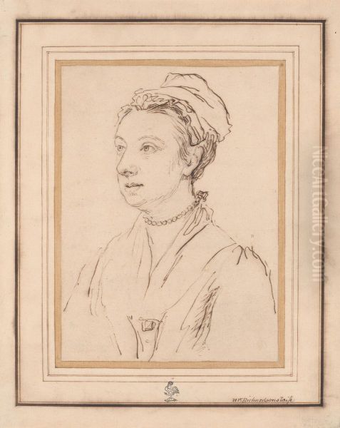 Mrs. J. Richardson Oil Painting by Jonathan Richardson