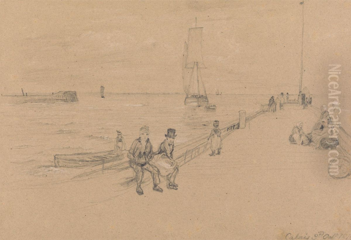 On the Pier, Calais Oil Painting by David Wilkie