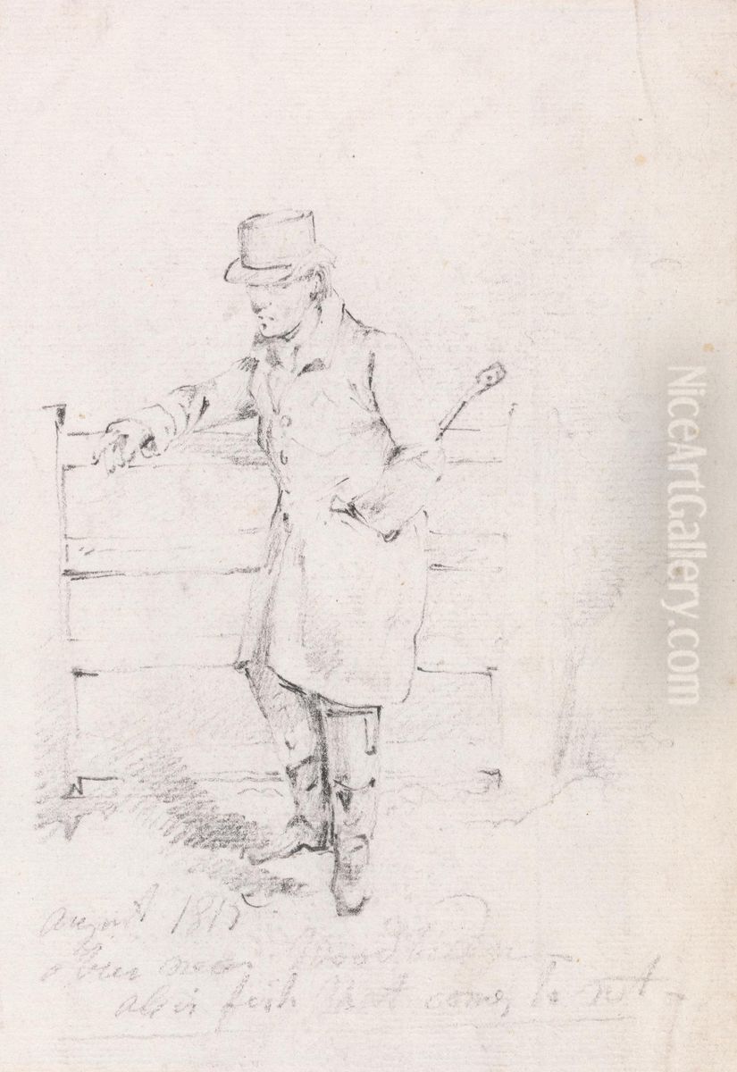Man Leaning on a Fence Oil Painting by Henry Thomas Alken