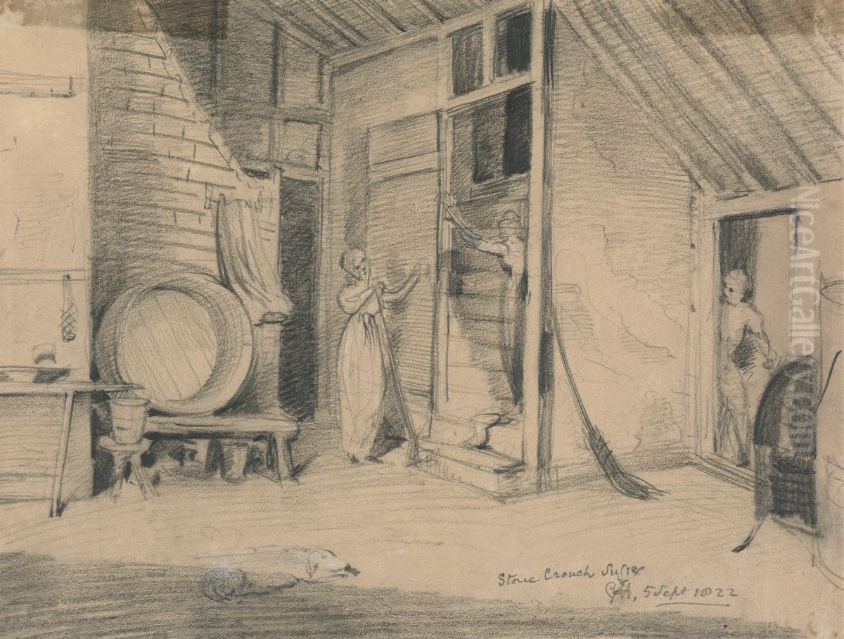 Interior, Stone Crouch Oil Painting by George Hayter