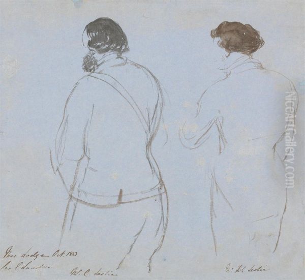 Mr. C. Leslie and Mr. John Leslie Oil Painting by Edwin Landseer
