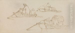 Five Figure Sketches on One Mount