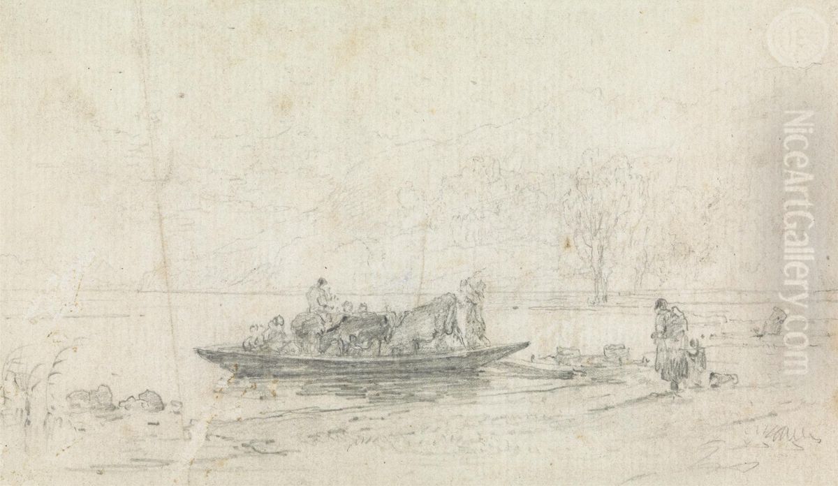 The Ferry Oil Painting by Francis Danby The Ferry Oil Painting by Francis Danby