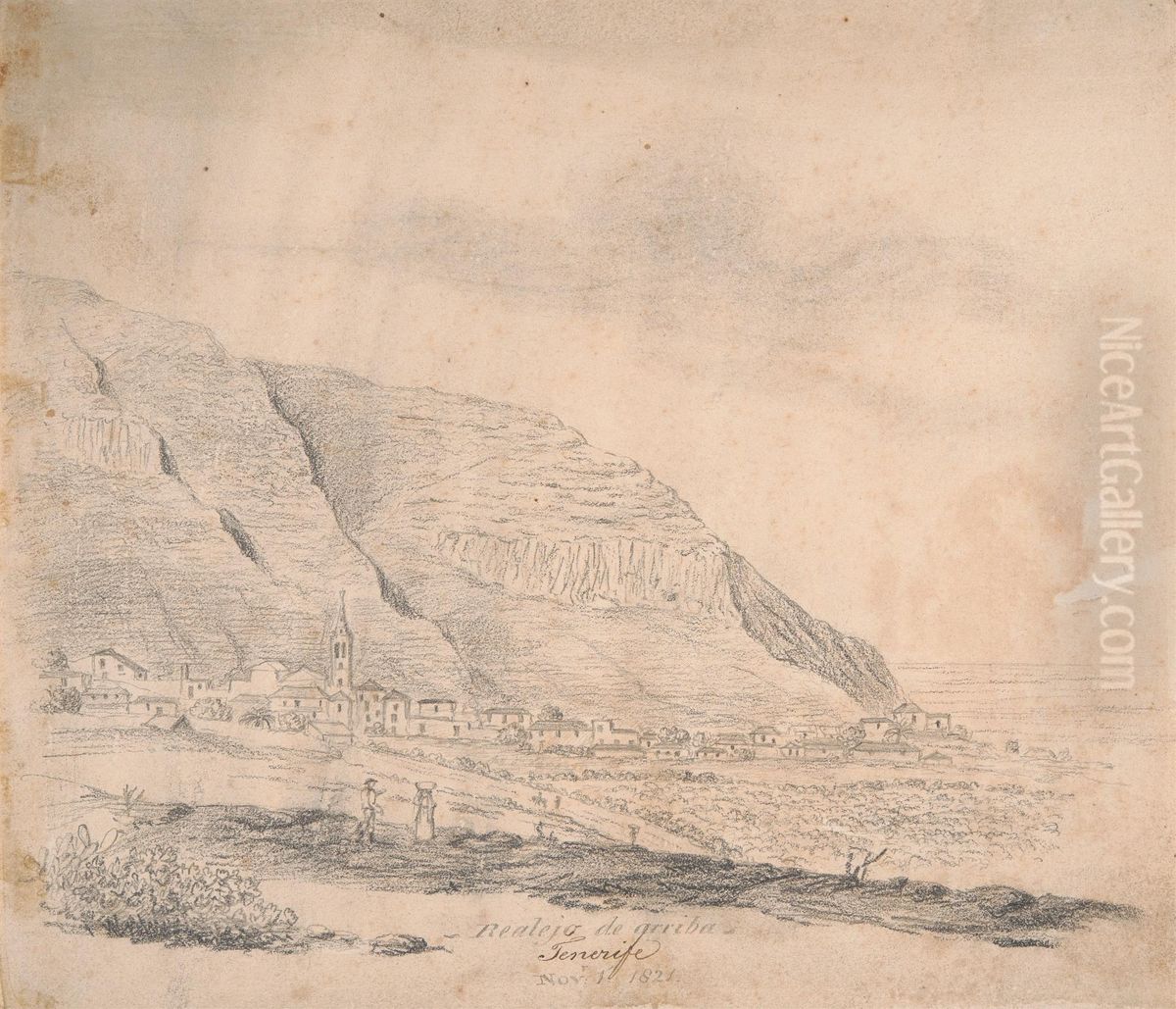 Realejo de arriba, Tenerife Oil Painting by Alfred Diston