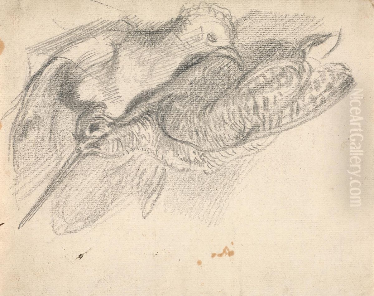 Study of a Dead Woodcock and Another Bird Oil Painting by Sawrey Gilpin