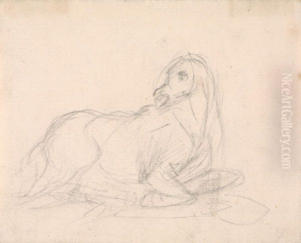 Study of a horse lying down Oil Painting by Sawrey Gilpin