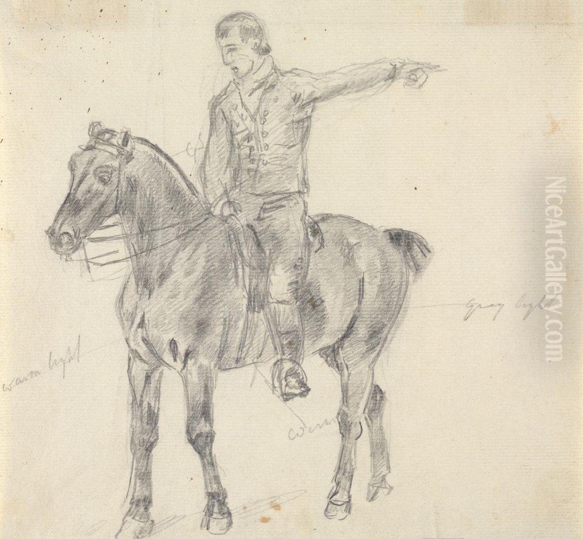 Figure on Horseback Facing Left Oil Painting by Sawrey Gilpin