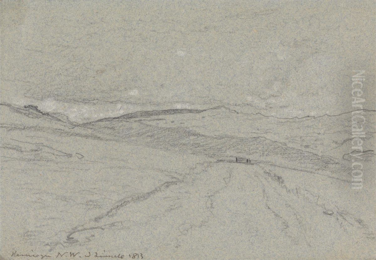 Mountain View in North Wales Oil Painting by John Linnell