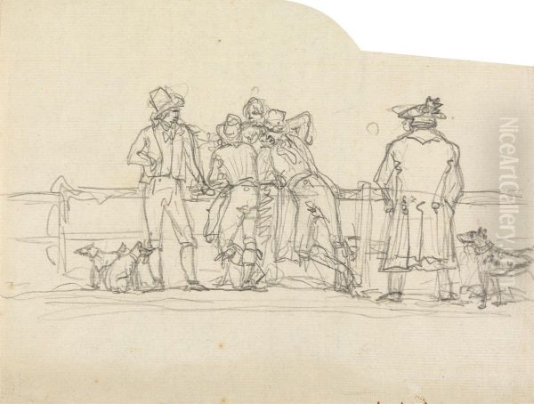 Figures Looking out to Sea Oil Painting by Benjamin West