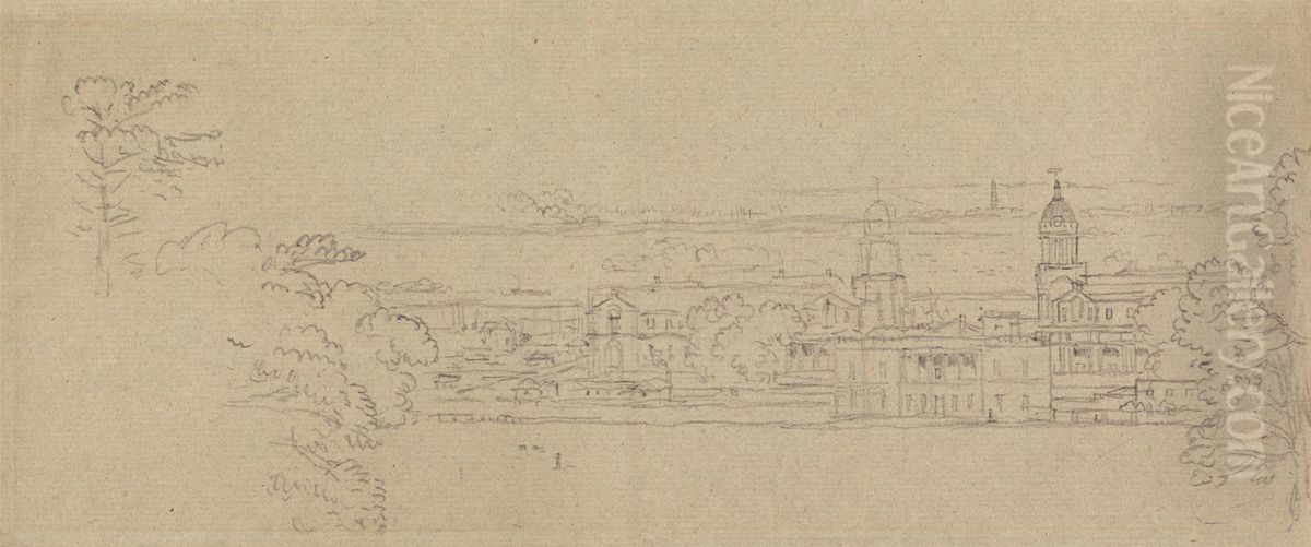 Greenwich from the Park Oil Painting by Benjamin West