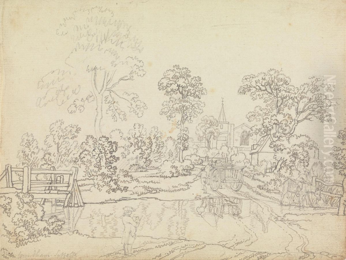 A Ford at Wrentham, Suffolk Oil Painting by Benjamin West