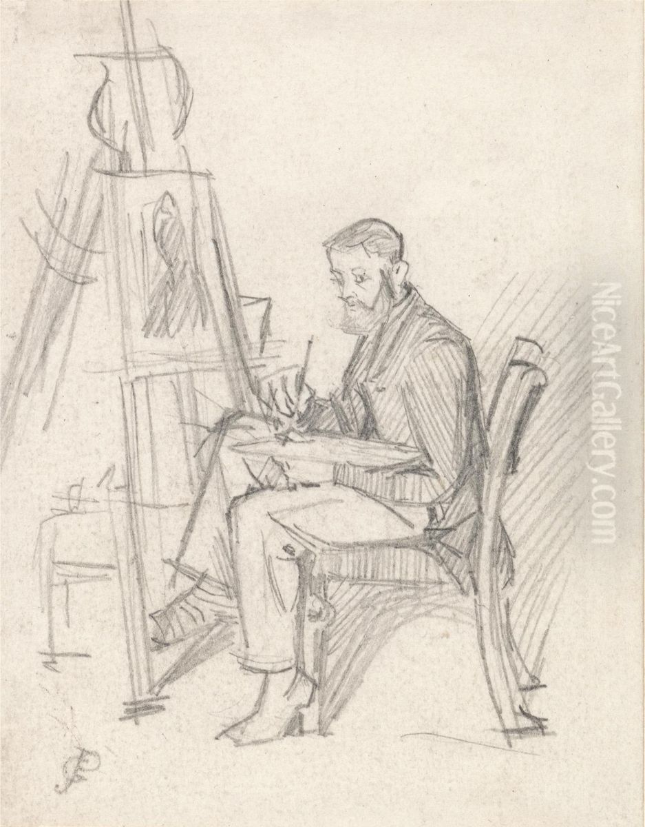 Self Portrait Oil Painting by George John Pinwell